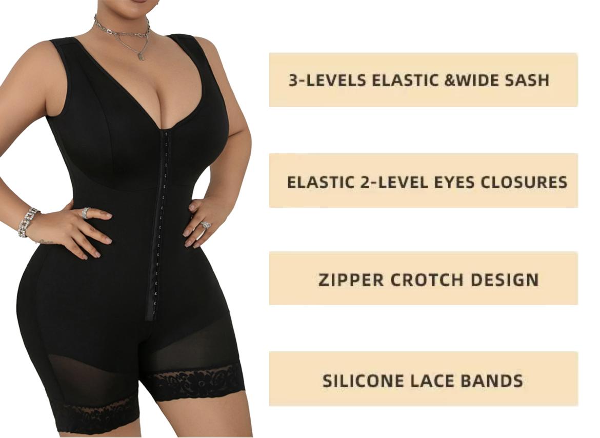 Women's Colombian Faja Body Shaper Bodysuit - Basic Compression Full-Body Shapewear with Zipper Crotch, Sexy V-Neck Tummy Control Butt Lifter for Everyday & Activewear Use Women's Colombian Faja Body Shaper Bodysuit - Basic Compression Full-Body Shapewear with Zipper Crotch, Sexy V-Neck Tummy Control Butt Lifter for Everyday & Activewear Use