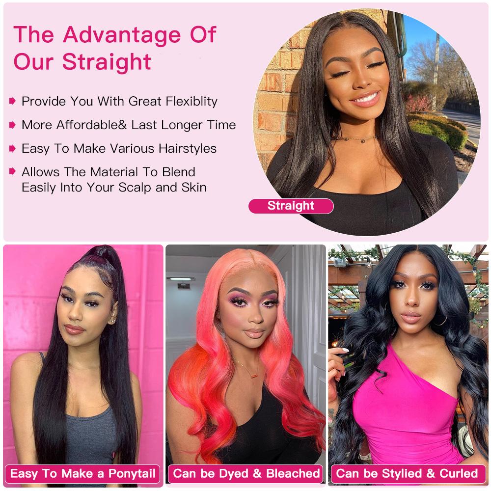 Brazilian Body Wave/Straight Bundles Quick Weave Extensions 2x6 4x4 Lace Closure Virgin Human Hair Weave Bundles #TiktokShopSpringGlowUp