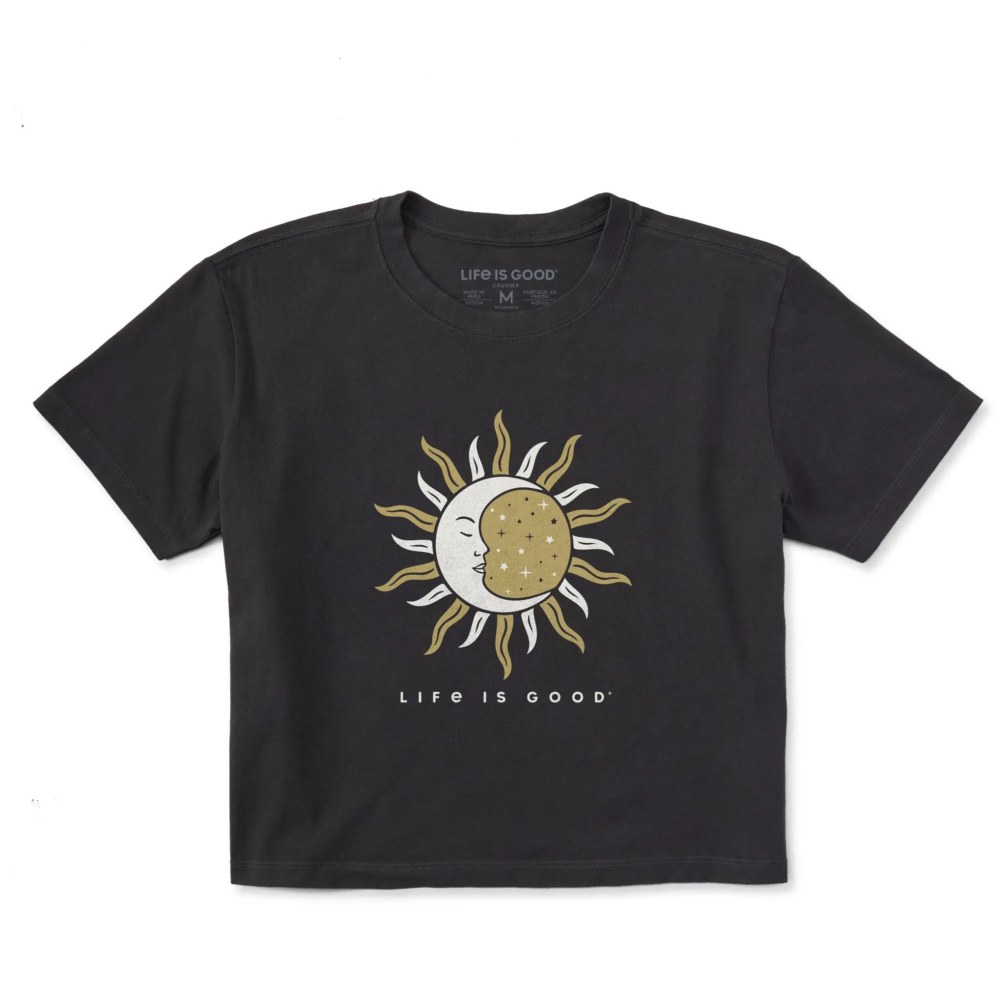 Women's Celestial Sun and Moon Short Sleeve Crusher Boxy Tee