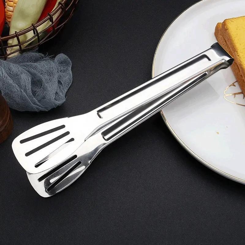 Stainless Steel Food Tongs, 1 Count Multipurpose Bread Barbecue Tongs, Durable Kitchen Utensils for Cooking & Frying & Grilling Stainless Steel Food Tongs, 1 Count Multipurpose Bread Barbecue Tongs, Durable Kitchen Utensils for Cooking & Frying & Grilling