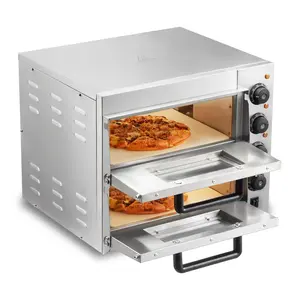 VEVOR Commercial Pizza Oven Countertop,  , 14" Double Deck Layer, Stainless Steel Electric Pizza Oven with Stone and Handle, Multipurpose Indoor Pizza Maker for Restaurant Home Pretzels Baked
