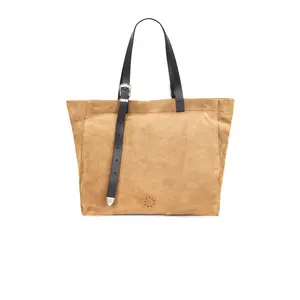 ALLSAINTS Haven Suede Tote in Biscuit Brown