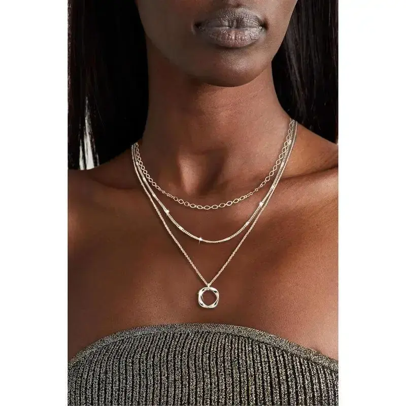 Layered silver necklaces for women, sterling silver stack choker necklaces for women trendy layering circle pendant chain necklace set jewelry for women Cubanchain moissanite chain Layered silver necklaces for women, sterling silver stack choker necklaces for women trendy layering circle pendant chain necklace set jewelry for women Cubanchain moissanite chain