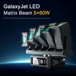 SHEHDS GalaxyJet LED Beam 5x60W RGBW 5 Moving Head Wave Bar Light Matrix Lighting | Professional Beam & Wash Stage Light | Essential for DJs & Stage Performers | Ideal for Club, Party, Concert & Live Show