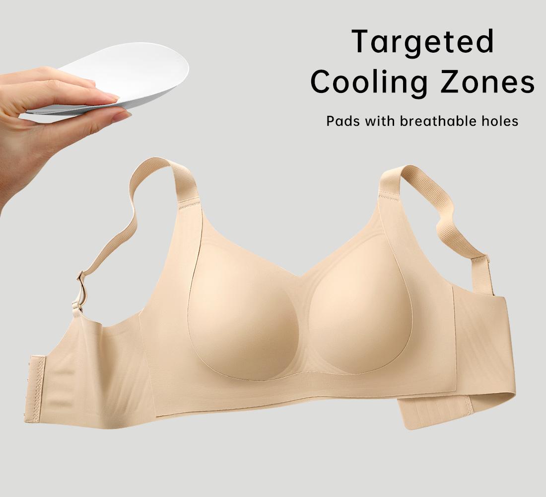 REALWILL Women Wireless Push Up Jelly Bra Supportive Seamless Bras for Women Double-Layer Lifting Straps Full Coverage Comfortable No Underwire T-Shirt Padded Bras Vneck Everyday Bras Springtok Valentine's Day