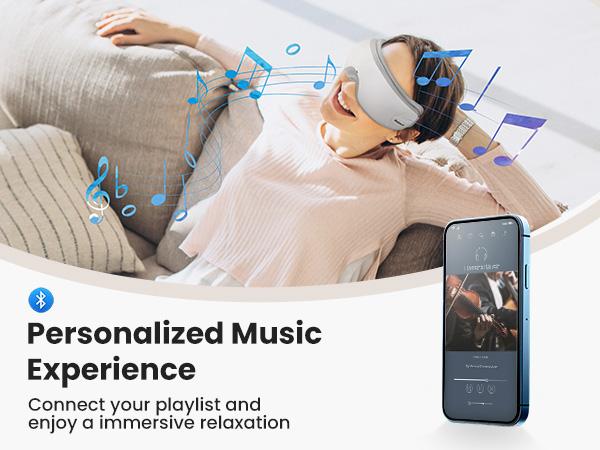 Nekteck Eye Massager with Heat & Bluetooth Music, Comfort Eye Mask for Relaxation, 5 Massage Modes, 15 mins Auto-Off, Ideal Gift for Men & Women,Christmas 's Day Present,Gifts for Mother Father