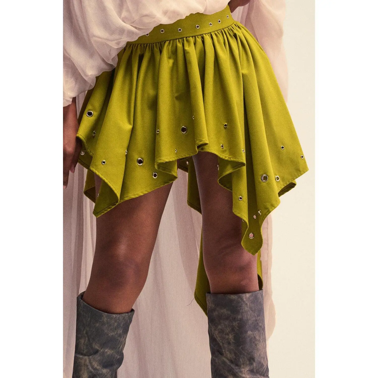 YOUNG AND FREE MINI SKIRT WITH GROMMETS