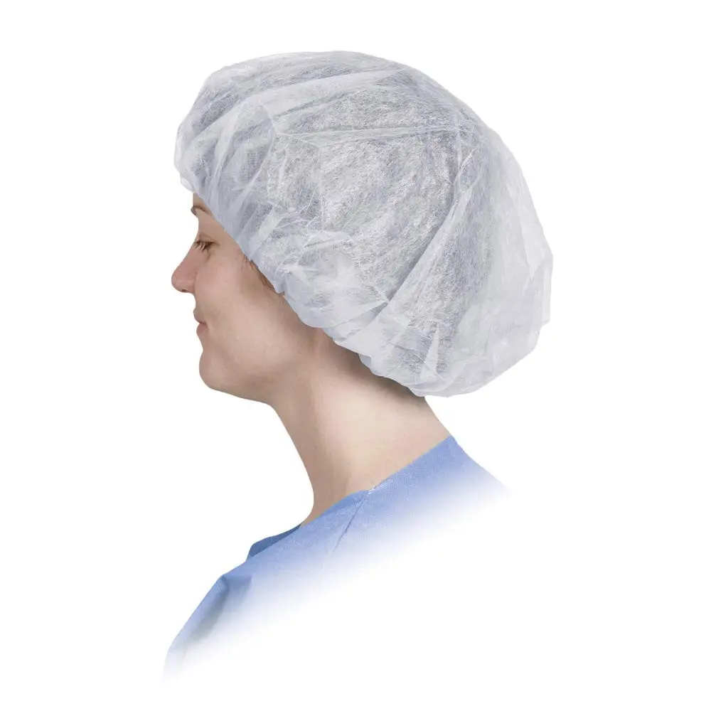 G & F Products 13040 Disposable Bouffant Hair Nets (100/Sleeve Pack) - Elastic Headband, Solid White, Soft Spunbond PP, Dustproof Non-Woven, Lightweight, Breathable, Hygienic Design for Food Service, Labs - Gentle on Skin, Ideal for Long Shifts