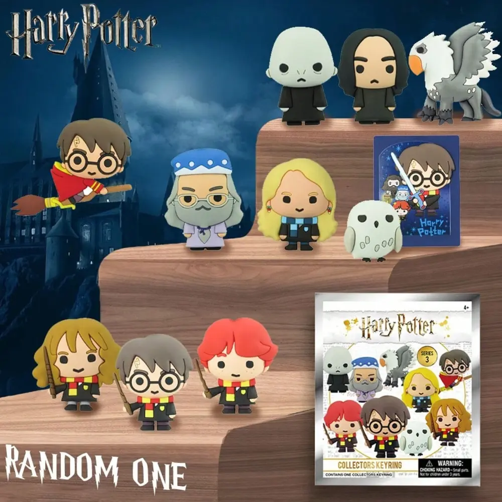 Officially Licensed Harry Potter Wizarding World Blind Bag Authentic Keychain, Keyring, 3D Characters Hedwig Ron with Wand, Luna Hippogriff Voldemort, Dumbledore, Hermione Accessories Collectibles