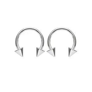 Spike End Circular Horseshoe Barbells - Pair - G23 Implant Grade Titanium