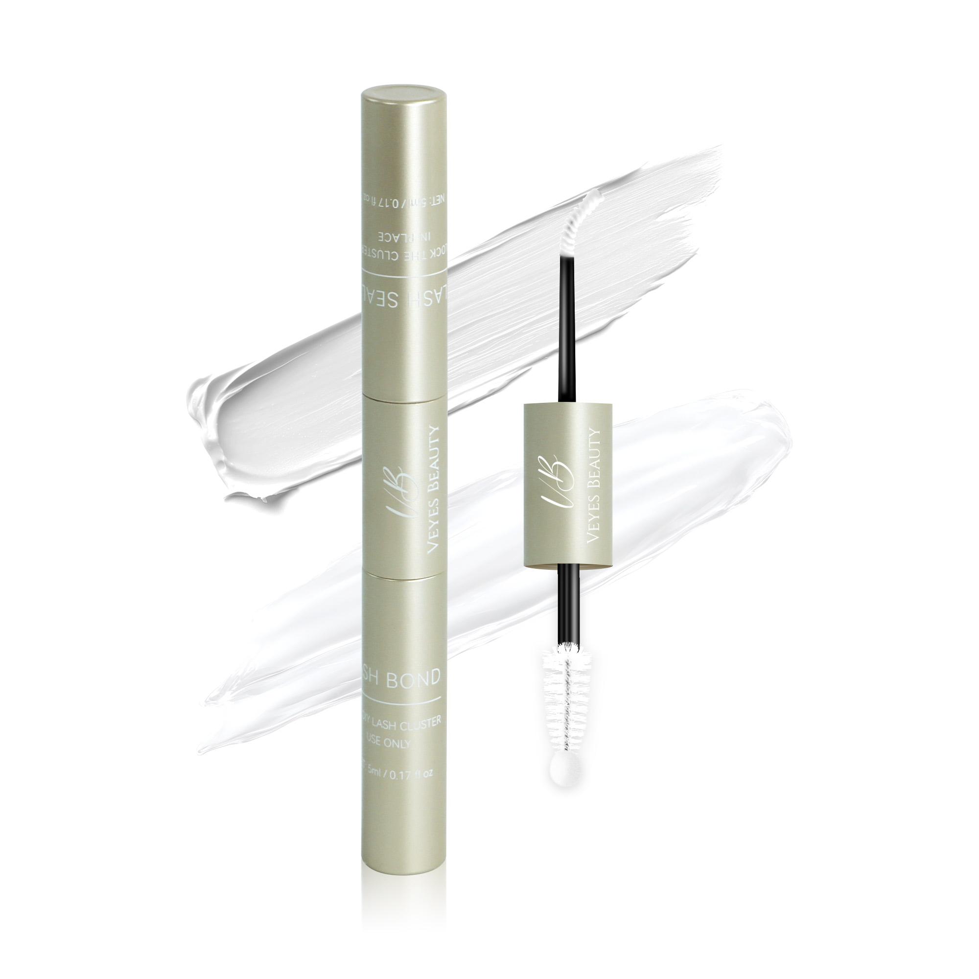 VEYESBEAUTY Lash Bond & Seal - Black 10ml Waterproof 2 in 1 Cluster Lash Glue for Eyelash Extensions Long Lasting Strong Hold Individual Makeup Cosmetic