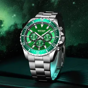 Men's Fashion Silver wristwatch — luminous function, water resistance, date display — The good choice for business and everyday wear