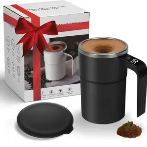 Automatic Stirring Mug with Temperature Display, Automatic Magnetic Self-Stirring Coffee Cup with Temperature Display, Travel Water Bottle, Suitable for Milk, Chocolate, Mocha, Coffee, Milk, Chocolate and Mocha, Protein Powder Mixing, Couple's Mug