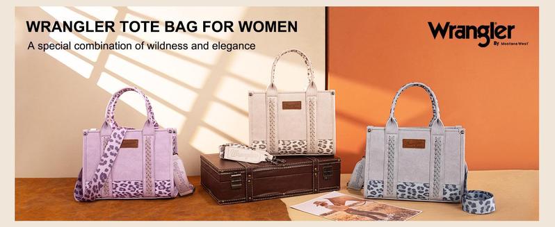 Wrangler Tote Bag for Women Western Cow Print Purse Designer Top Handle Handbags