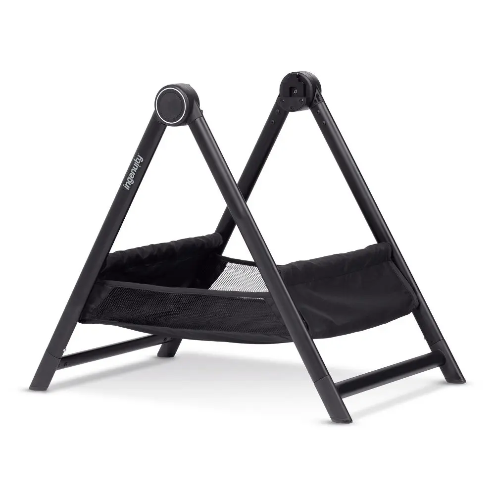 Ingenuity 3DSuite DualDock Carry Cot Stand Folding Bassinet Stand with Storage - Black