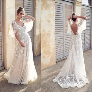 2025 White Dress New Style Sexy Lace V-neck Backless Dress Minimalist Womenswear Aesthetic Breathable