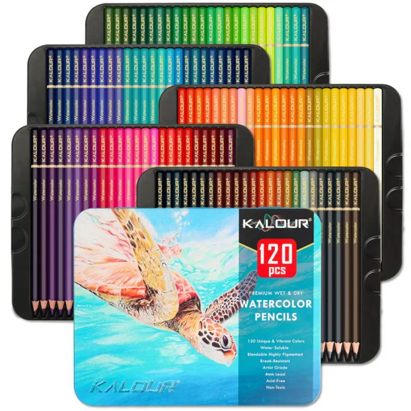 120 Colors Professional Watercolor Pencils,Numbered and Lightfastness,Water-soluble Colored Pencils for Adult Coloring Book,Water Color Pencils for Artists Beginner, Art Drawing Supplies