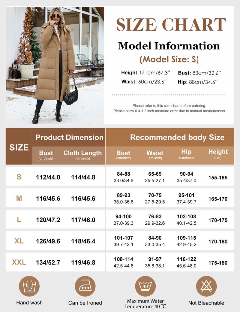UMIPUBO Women's Long Maxi Down Coat Winter Puffer Jacket Warm Padded Outerwear Faux Fur Removable Hood Parka Full-Zip