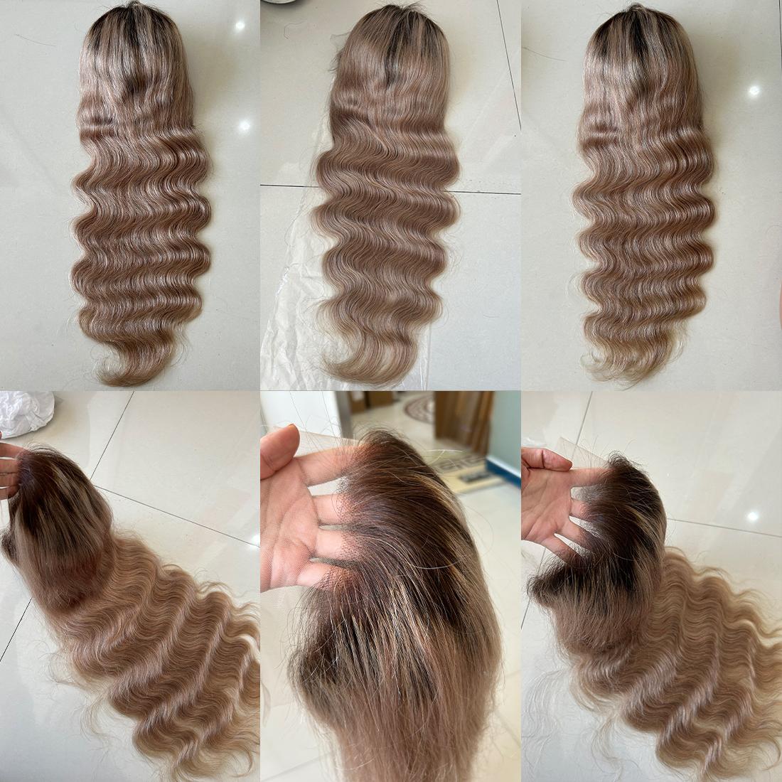 13x6 Ombre Highlight Ash Blonde Lace Front Wigs Human Hair 180% Density Ash Blonde Body Wave Lace Frontal Wigs For Black Women 13x6 Lace Front Wig Pre Plucked With Baby Hair SpringStatements