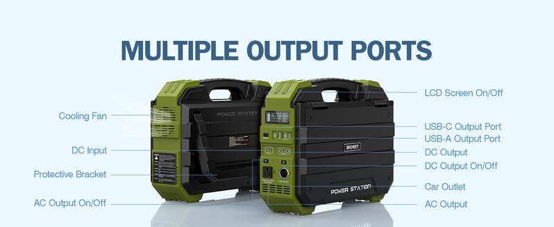 BROWEY Portable Power Station, 1000W Solar Generator with Built-in Solar Panel, 614WH/192000mAh LiFePO4 Battery Pack, AC/DC/USB/PD Outputs, for Outdoor Camping, RV Travel, Emergency Preparedness BROWEY Portable Power Station, 1000W Solar Generator with Built-in Solar Panel, 614WH/192000mAh LiFePO4 Battery Pack, AC/DC/USB/PD Outputs, for Outdoor Camping, RV Travel, Emergency Preparedness