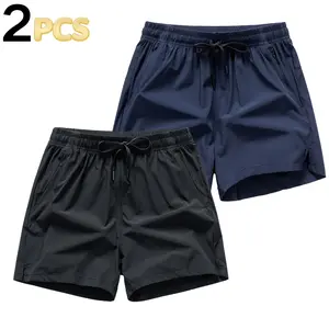 Performance Active Shorts with Secure Zippered Pockets & Split Hem Cuffs - 2-Pack Versatile Outdoor Wear