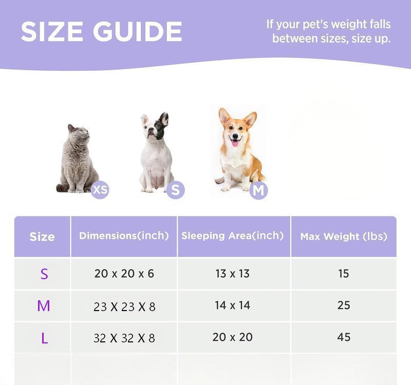 Pet Round Bed with Cloud Pattern, Machine Washable, Available in Multiple Sizes, Made of Polyester — Fluffy Cloud Bed, Pet Bed. mat