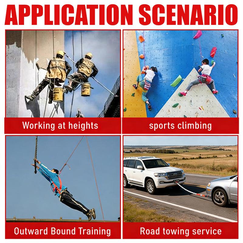 Kinetic Recovery Tow Rope, 40000 Lbs (16.5ft with  Shackle) Extreme Duty 35% Elasticity Energy Offroad Snatch Strap, Vehicle Recovery Kit for Jeep Car Truck ATV UTV SUV