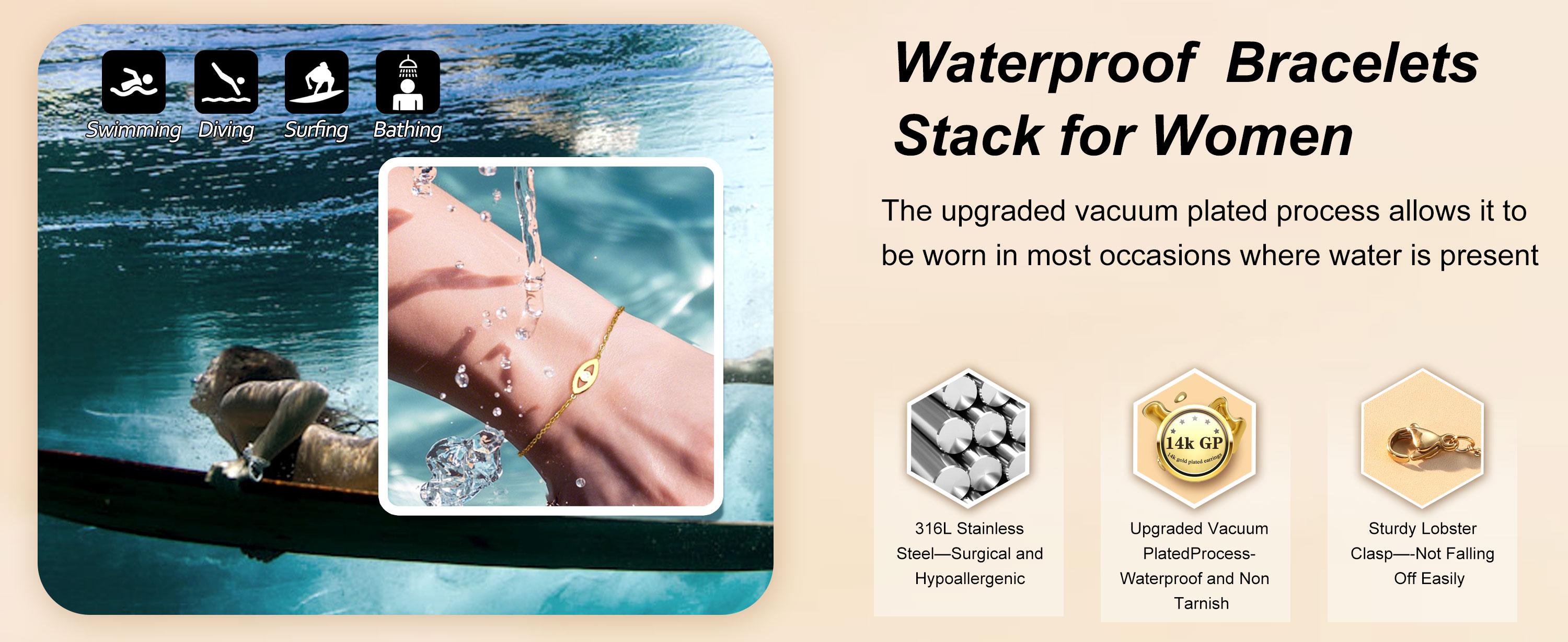 ORAZIO Gold Hand Chain Bracelet for Women Trendy, Dainty 14K Gold Ring Bracelet Hand Chain Finger Ring Stackable Link Bracelets Hand Jewelry Chains for Women Adjustable Waterproof