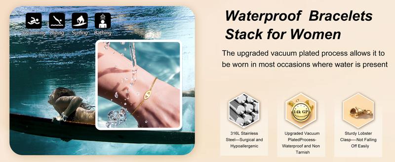 ORAZIO Gold Hand Chain Bracelet for Women Trendy, Dainty 14K Gold Ring Bracelet Hand Chain Finger Ring Stackable Link Bracelets Hand Jewelry Chains for Women Adjustable Waterproof