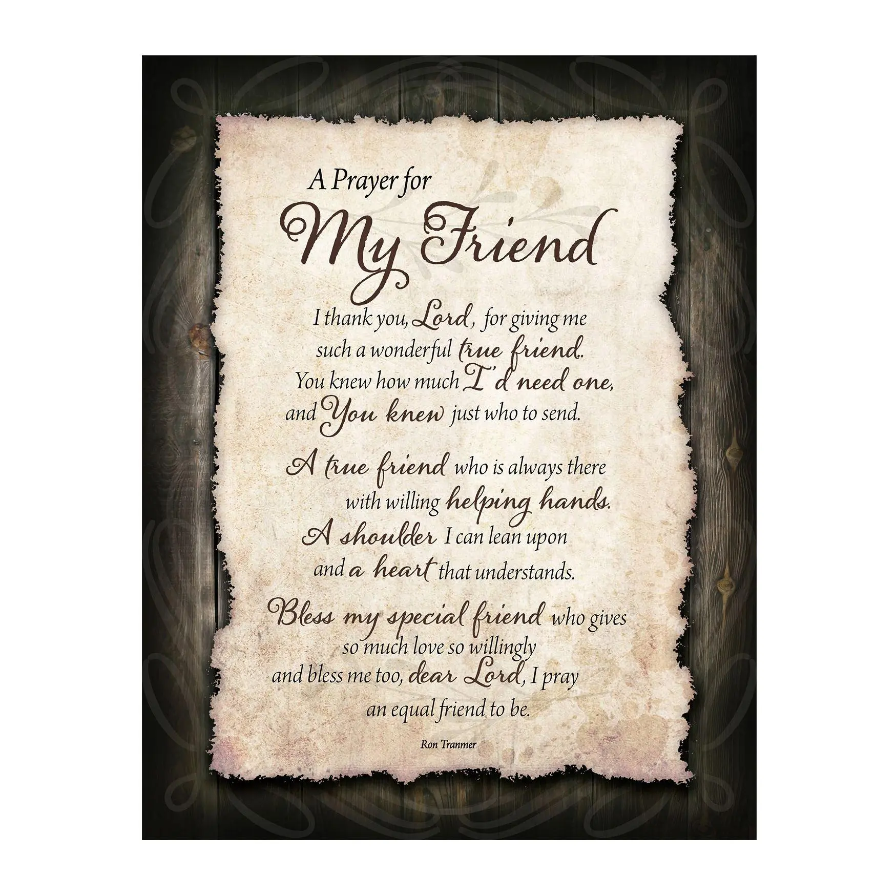 Dexsa Prayer For My Friend Timberland Wood Plaque 11.75" x 15"