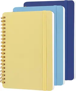 Utron 3 PCS Small Spiral Notebook 5X7, Notebooks for Note Taking, Blue Color Scheme Spiral Journal Notebook, Work Notebook Small Notebooks 5X7 with Strap, Cute Notebooks for Women 70 Sheets/Note Books