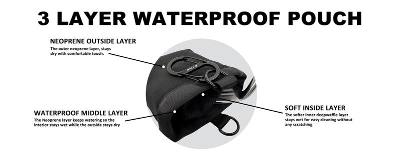 Arttodo Golf Club and Ball Cleaning Bag, Golf Club Washer with Water, Waterproof Cleaner Pouch, Clean Club Grooves, Scrub Cleaner, Golf Accessories