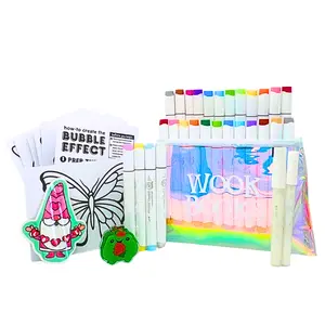Color Boost Bundle by Wook Books with Alcohol Markers, Acrylic Pens, Page Clip, and more!