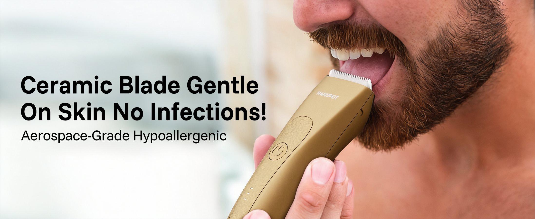 MANSPOT Manscape Hair Finishing Trimmer for Men, Men's Shaverand Razor (Gold) Valentine's Day Gifts for Him Perfect for Husband Boyfriend, Birthday Gifts for Friends Dad and All Men