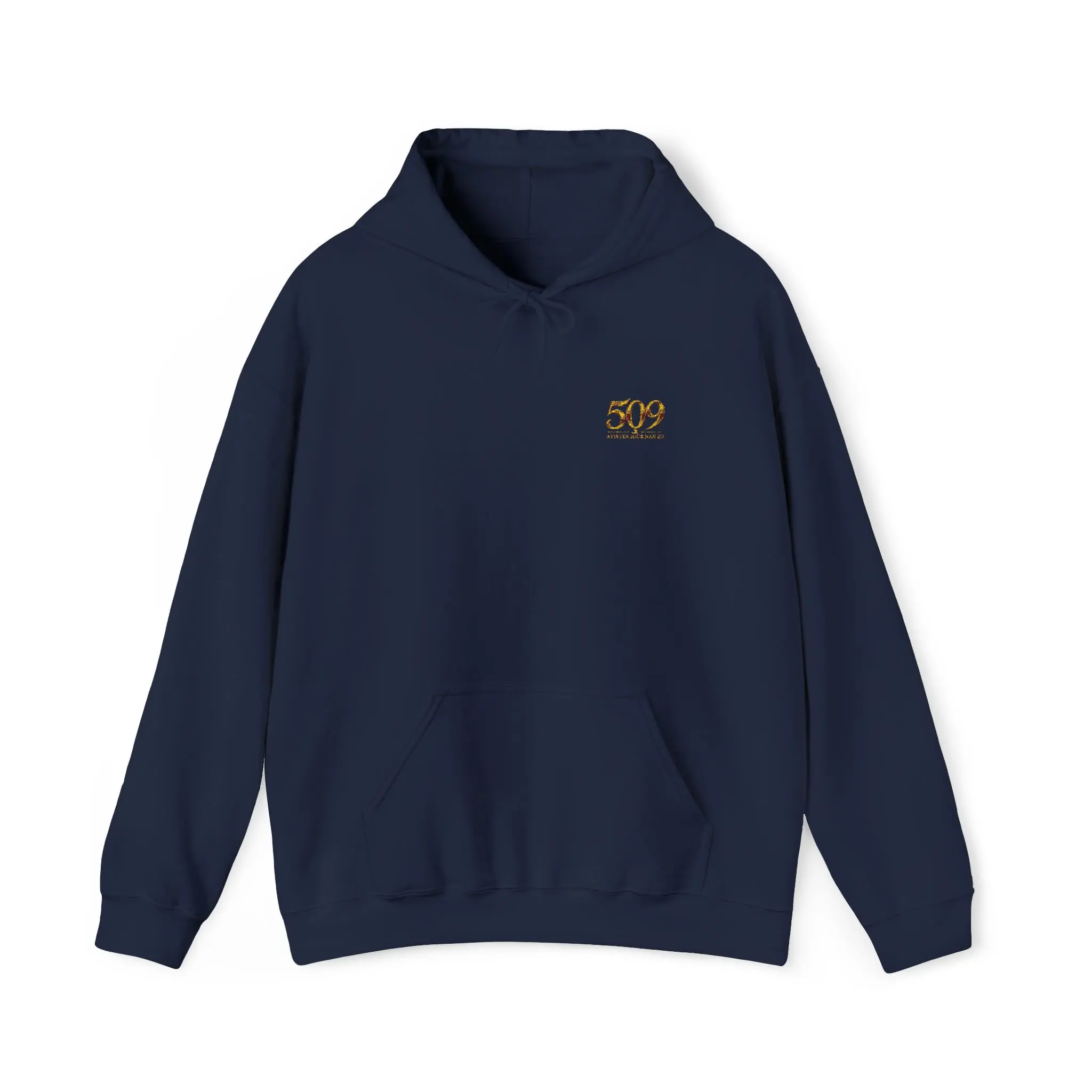 509 Script Logo Hoodie | Small Chest Logo, White Pullover