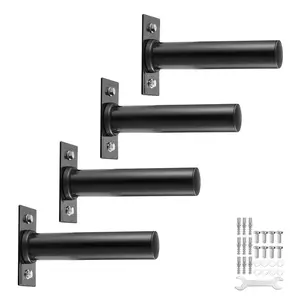 4-pcs 2" Wall-Mounted Weight Plate Holder – Heavy-Duty Steel Storage Rack for Home Gym, Olympic & Standard Plates, Space-Saving Design