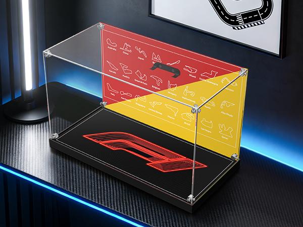 LED Acrylic Display Case, 3-in-1 Collector Showcase with POP Light Effect | Compatible with F1 Car & Helmet Models 77242, 43014 & 43022 (Case Only)