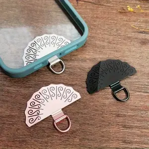 4pcs Rotating Mobile Phone Case Clip Lanyard Pad Stainless Steel Mobile Phone Case Back Sticker Fixing Clip Lanyard Clip Phone Accessory