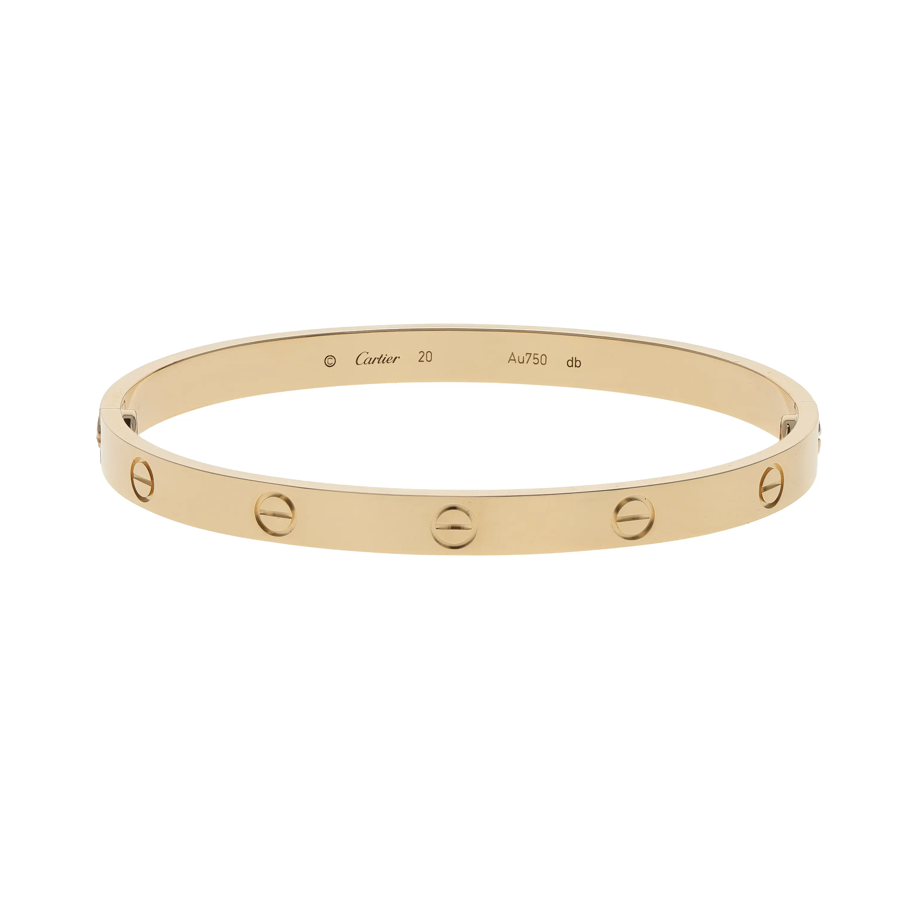 Pre-owned Cartier Love Bangle Bracelet Size 20