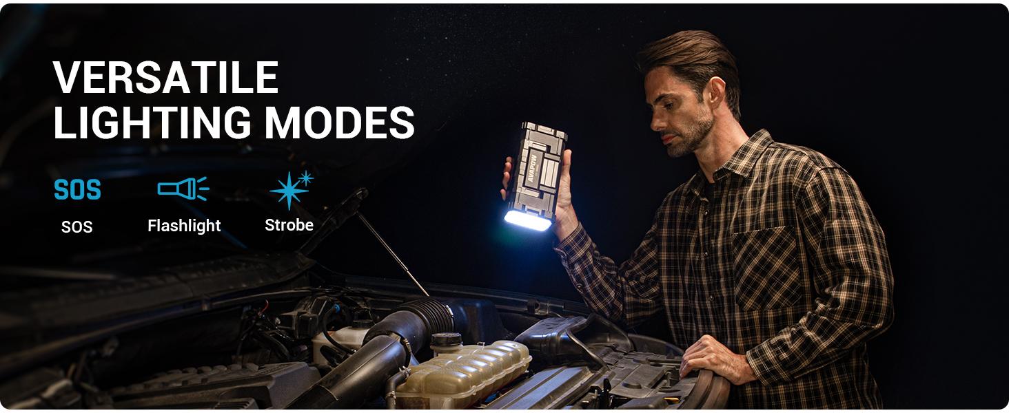 AVAPOW 6000A Car Jump Starter(For All Gas/Up to 12L Diesel),Power bank,Dual USB Quick Charge,AC/DC,12V Jump Pack with Built-in LED Bright Light