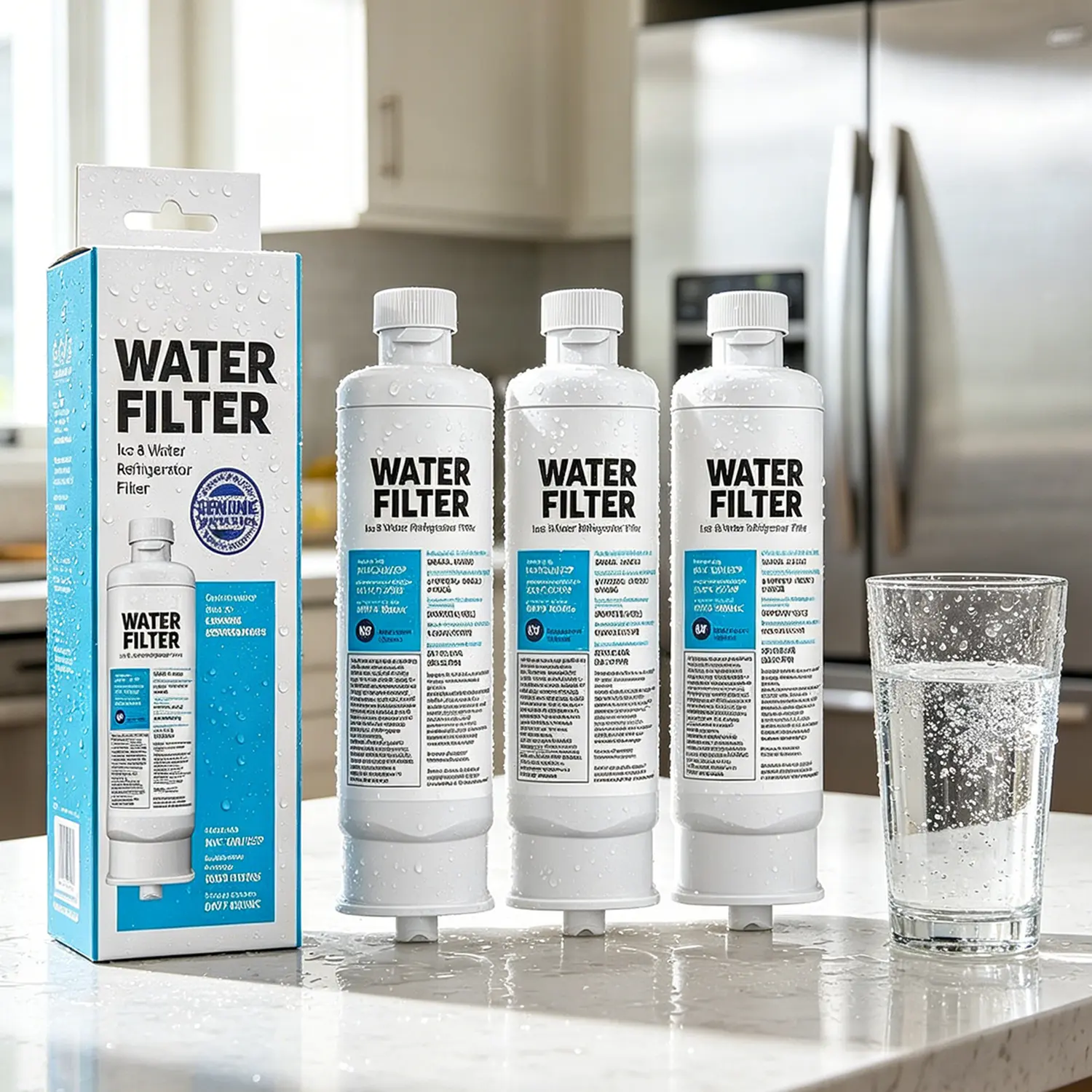 Samsung DA97-17376B Inline Type Refrigerator Water Filter Replacement (2pcs), Direct Fit for HAF-CIN/HAF-FIN, 300 Gal High Capacity, NSF/ANSI 42 Certified, 24 Months of Clean Ice & Water, No Battery, No Magnets, Bulk Savings