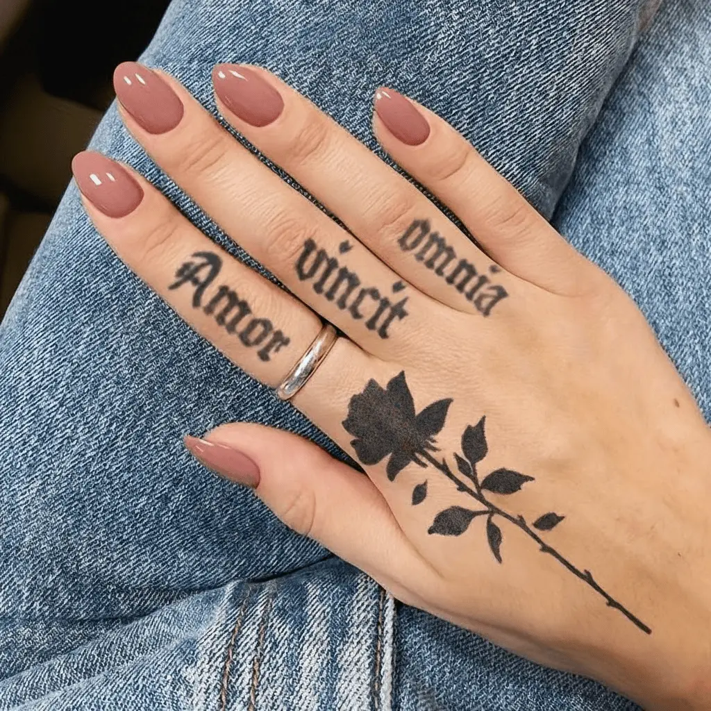 4pcs Waterproof Design Semi-permanent Tattoos, Hands, Temporary Tattoos, Valentine's tattoo, Rose of the cross, Waterproof Realistic Fake Tattoos, Botanical, Face Tattoos, Magic Tattoos, Lasts 1-2 Weeks, Tattoos for Women
