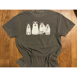 Halloween Ghost Goat Chewing Tee