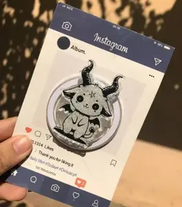 Kawaii Baphomet Phone Grip, Glitter Pagan Magsafe Grip Kindle & Phone Accessory