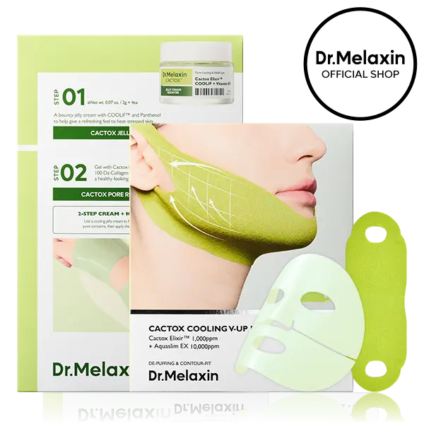 [Dr.Melaxin Official] CACTOX DE-PUFFING PORE TOX MASK SET with Cactus Cooling Reduce Puffiness & Pore Tightening for Visible Pore Care Skin Repair