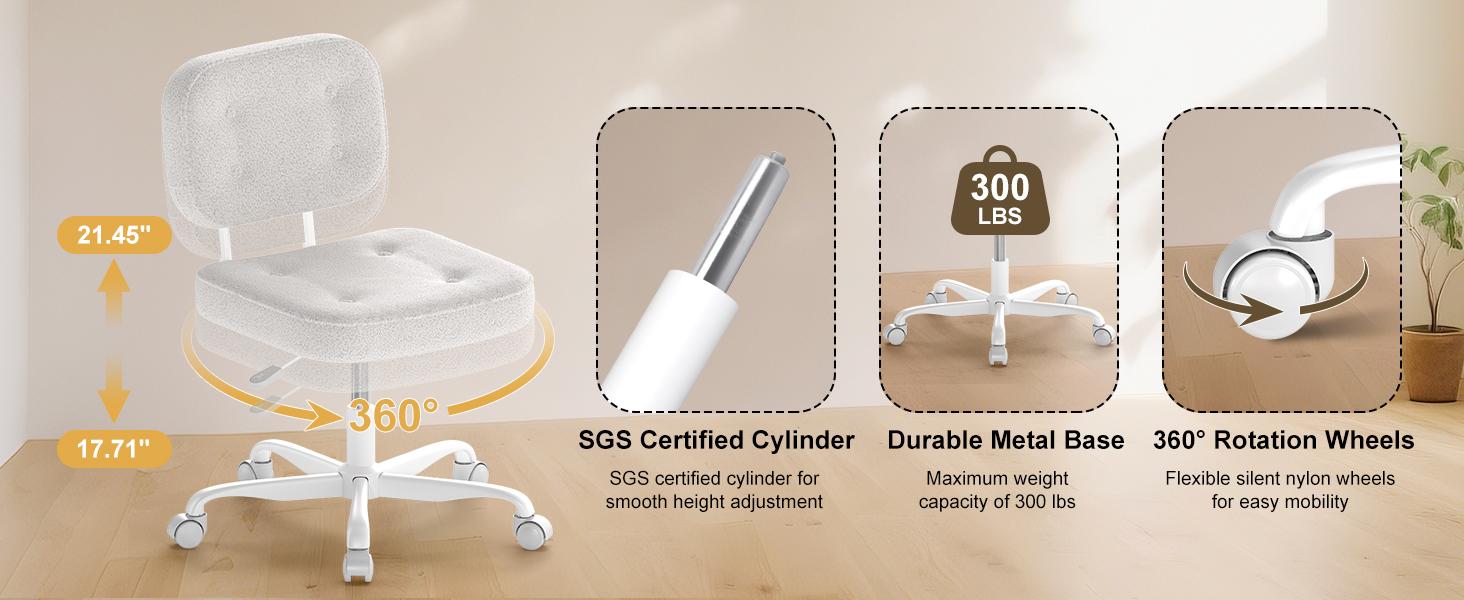 Compact Comfort Teddy Swivel in White Plush Fabric Adjustable Casters for Vanity Use Compact Design Ideal for Home Offices love chair Compact Comfort Teddy Swivel in White Plush Fabric Adjustable Casters for Vanity Use Compact Design Ideal for Home Offices love chair