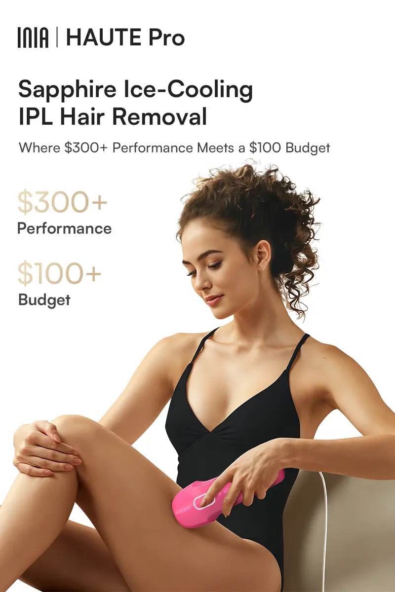 Product Introduction of INIA HAUTE Pro Sapphire Ice-Cooling IPL Hair Removal Device – Painless, FDA Cleared, Full Body & Bikini Use, Long-Lasting Results for Women & Men, 2-Year Warranty – Stay Cool & Smooth, Best Valentine's Day Gift for Her 0