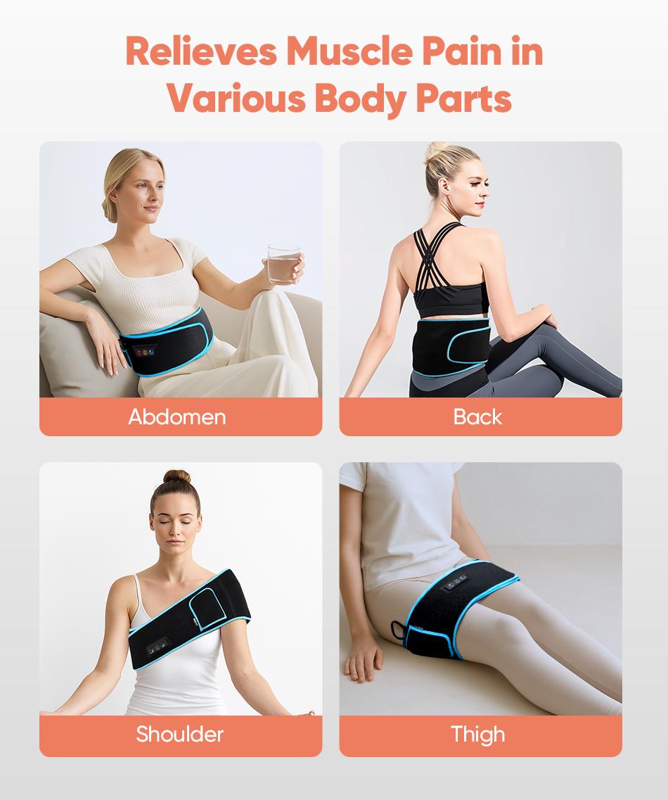 SHINE WELL Cordless Red Light Therapy Massage Belt with Heating, Shoulder Waist Muscle Pain Relief, for body Recovery and comfort deals for you days back comfy Christmas gifts