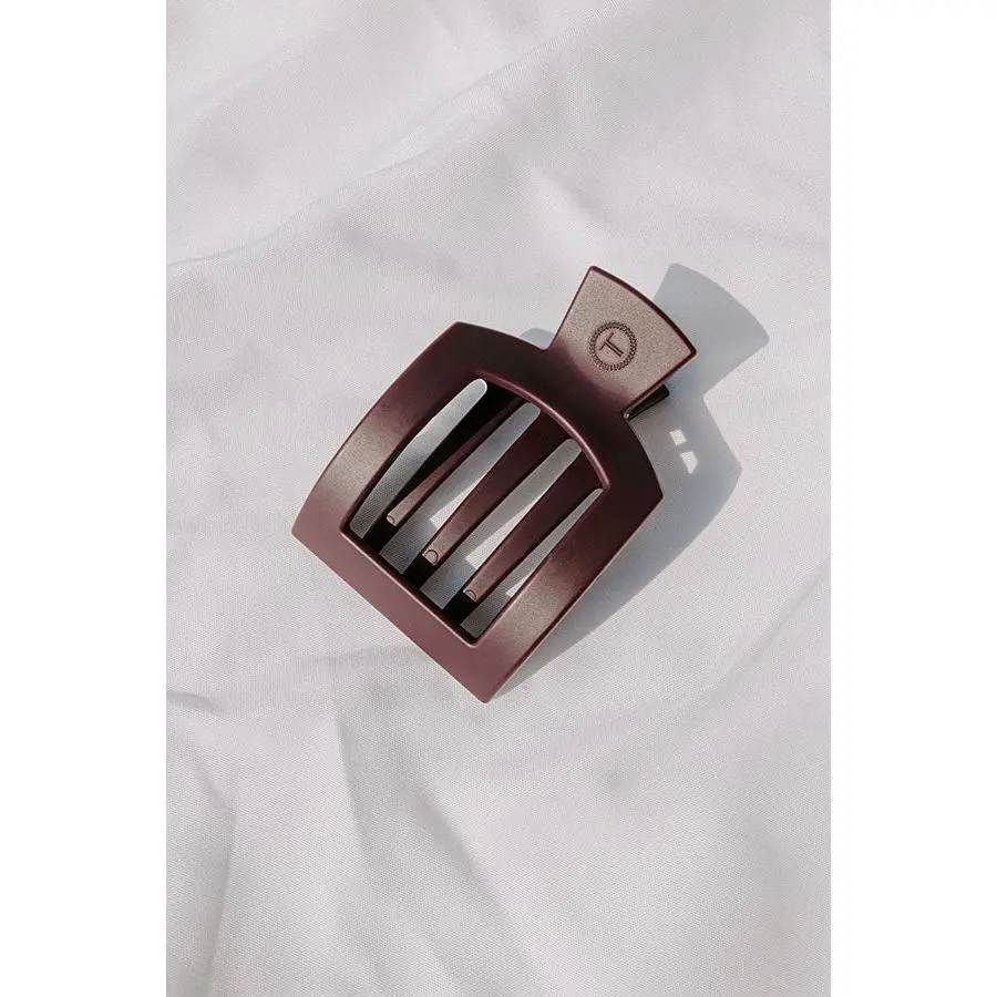 Flat Small Square Hair Claw Clip in Plum
