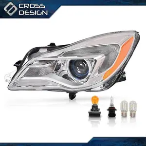 CROSSDESIGN Replacement Headlight Halogen lamp Left Driver Side Fit For 14-17 Buick Regal